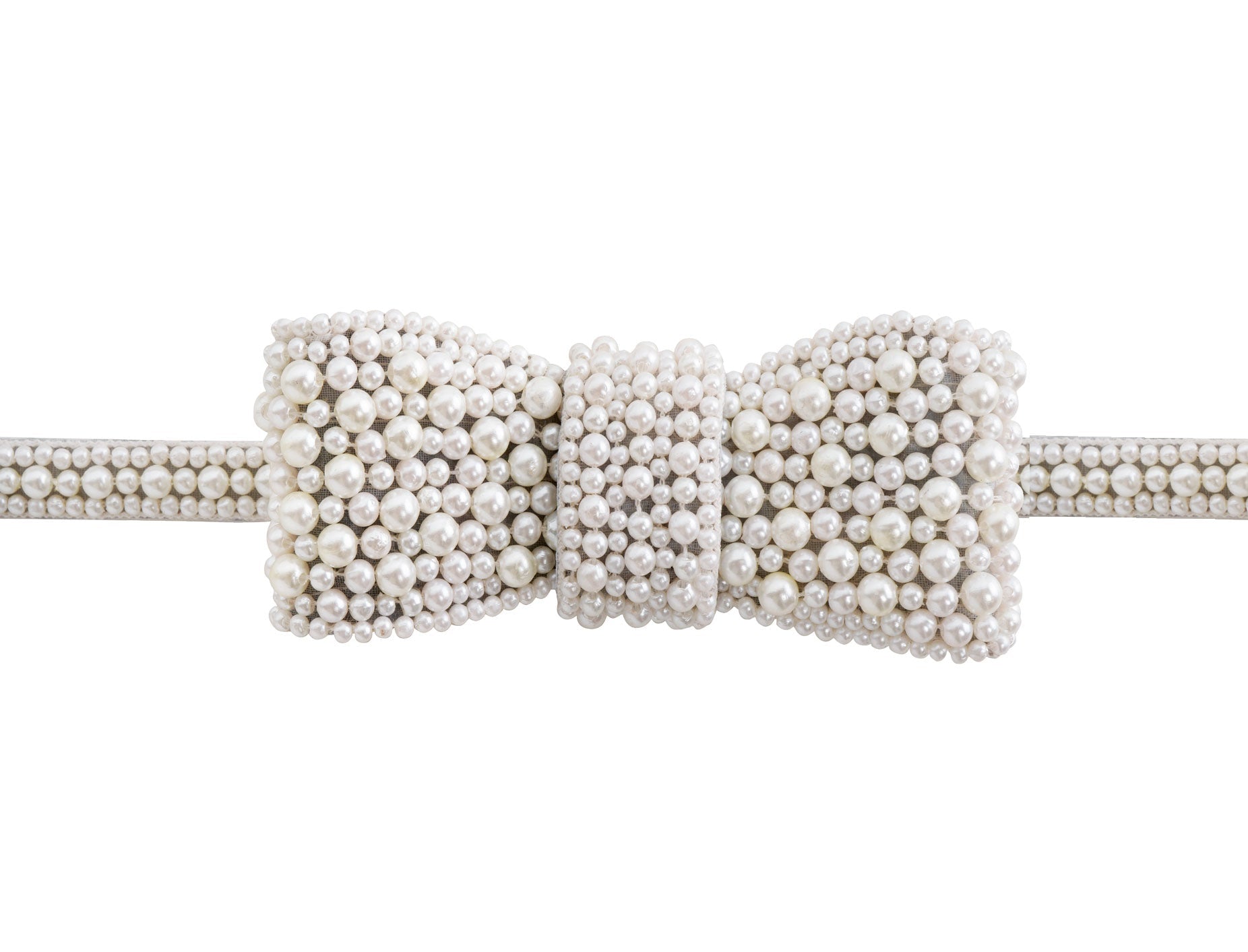 Elizabeth Bower Bow Pearl Belt Braut Gürtel S/M Perle bestickt