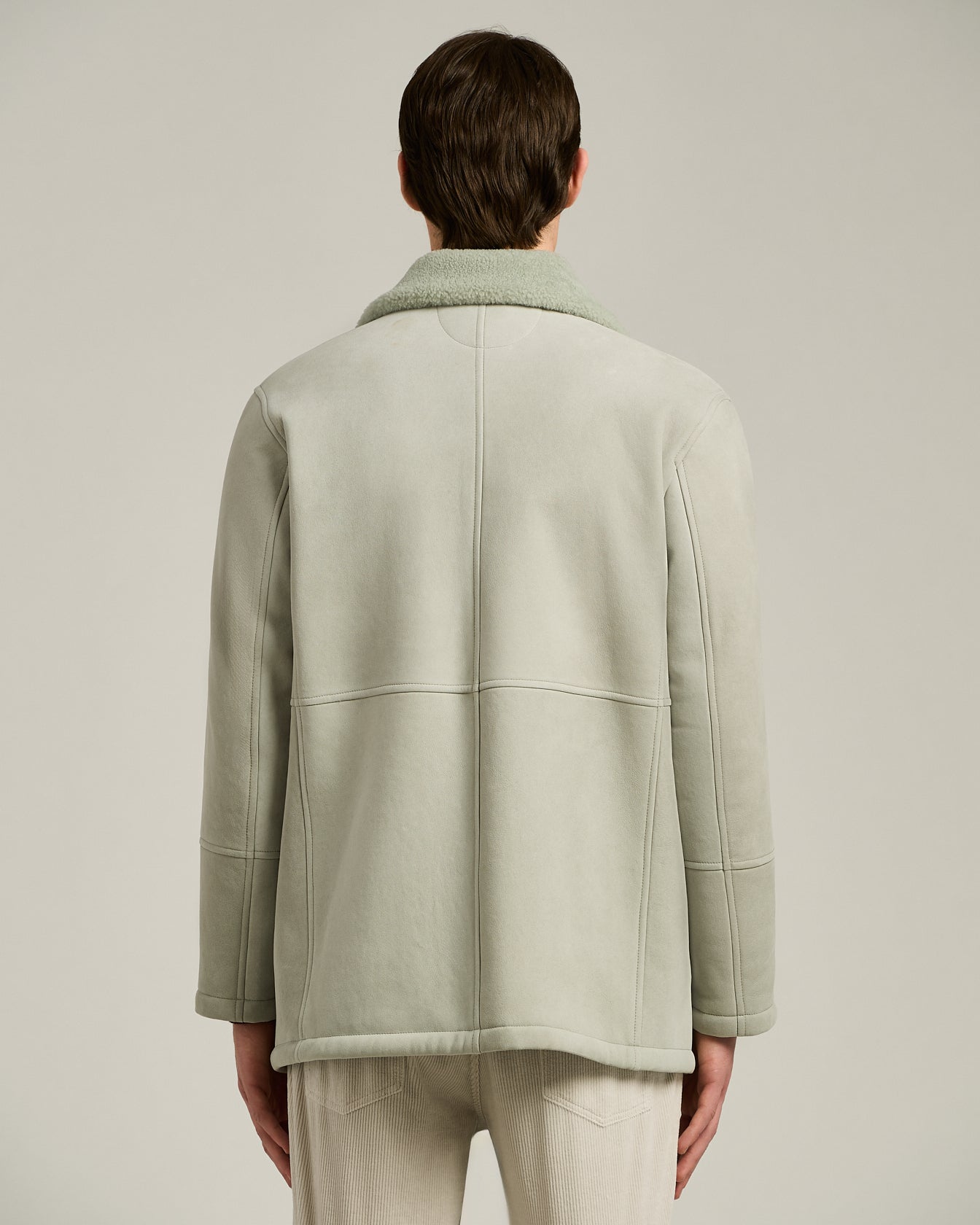 Kiton Outerwear Overcoat Zweireiher Lammfell Hellgrau 46-58