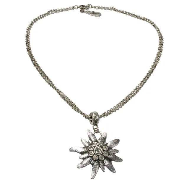 Alpenflüstern DAHEIM Trachtenkette Strass-Edelweiß Dirndlkette
