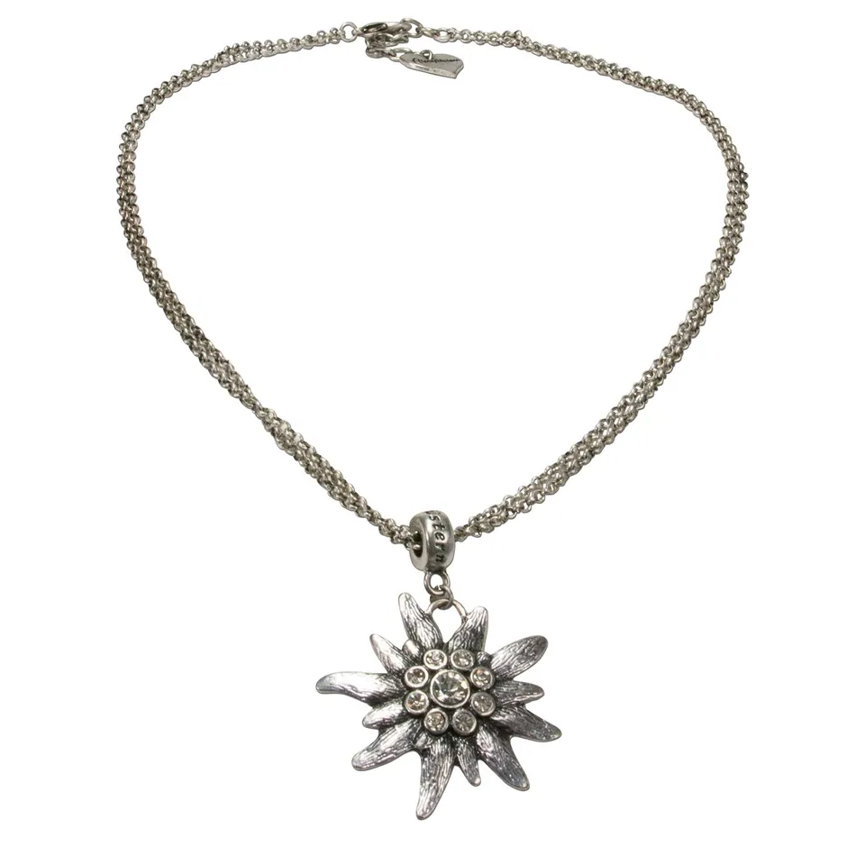Alpenflüstern DAHEIM Trachtenkette Strass-Edelweiß Dirndlkette