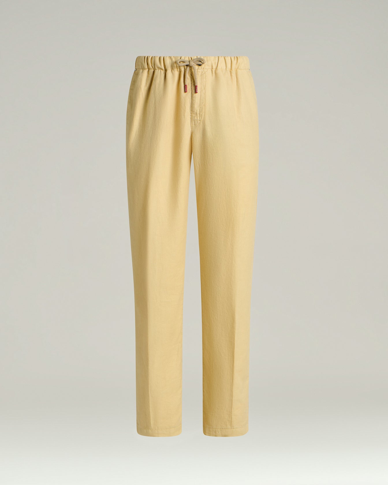 Kiton Leinen Baumwoll Hose Natur Elastan Gr. 34