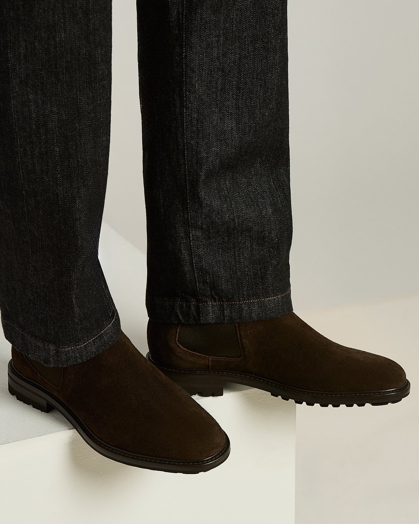 Kiton Chelsea Boots Herren Stiefel Dunkelbraun Wildleder