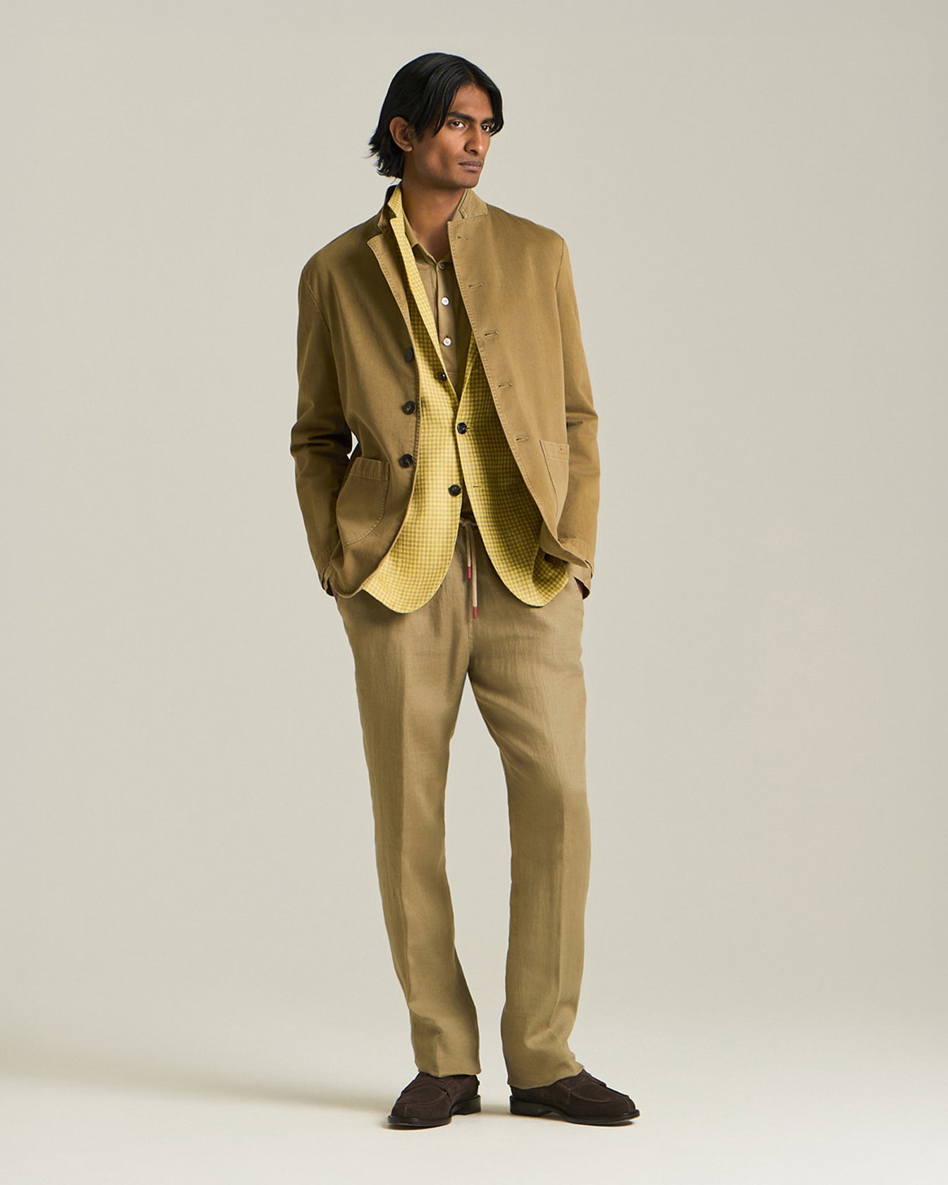 Kiton Blazer Pied de Poule Kaschmir-Mix Herren Sakko