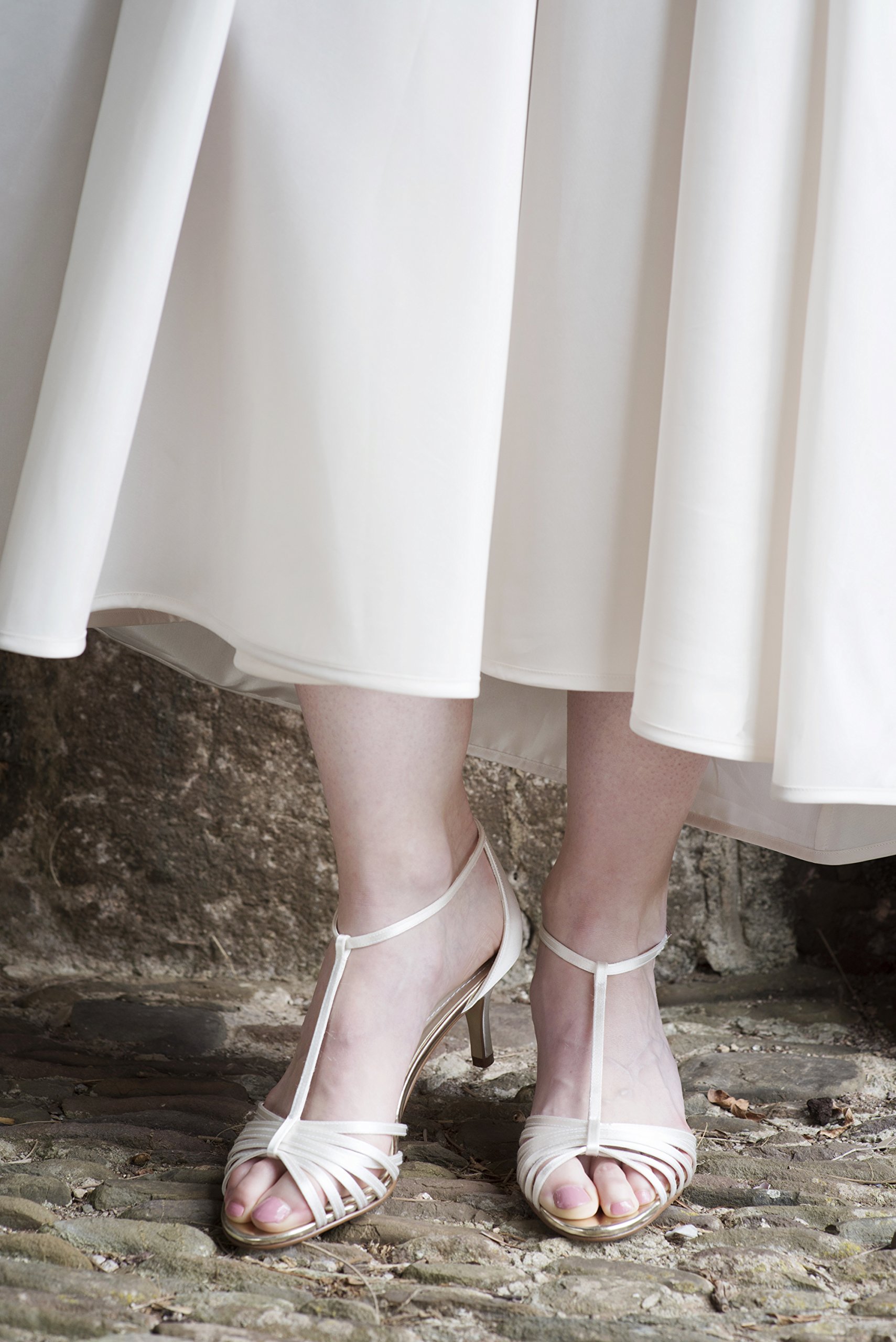 Rainbow Club Timeless Estelle T-Bar Sandalette Ivory Satin