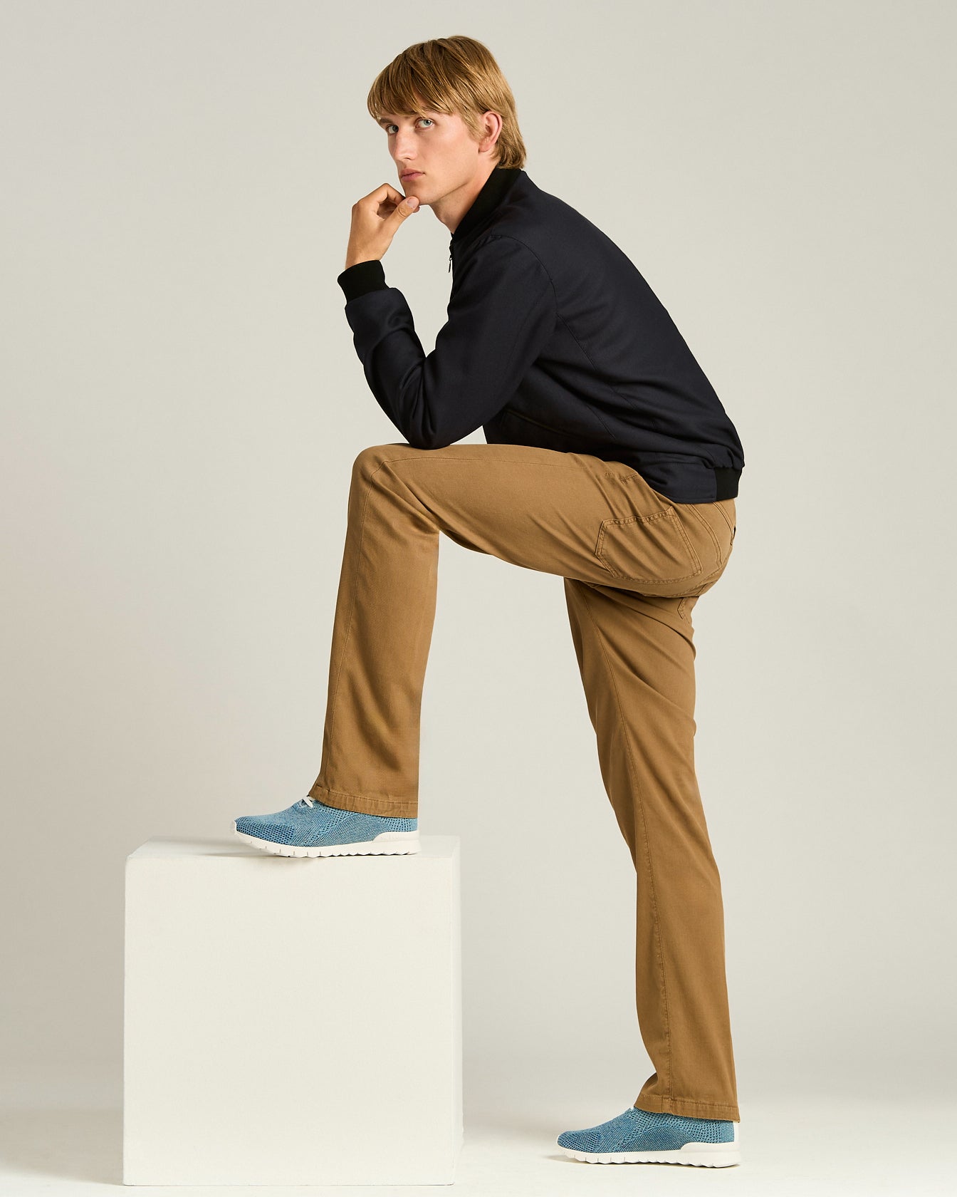 Kiton Fits Sneaker Baumwolle Denim-Blau 42