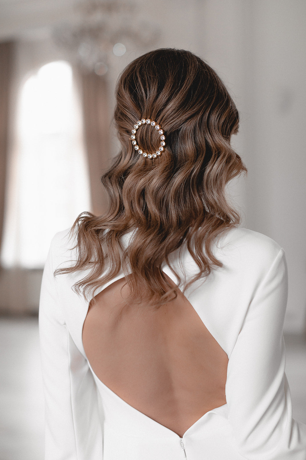 Juvelan Infinity Haarclip mit Kristallen Silber 6,5 cm
