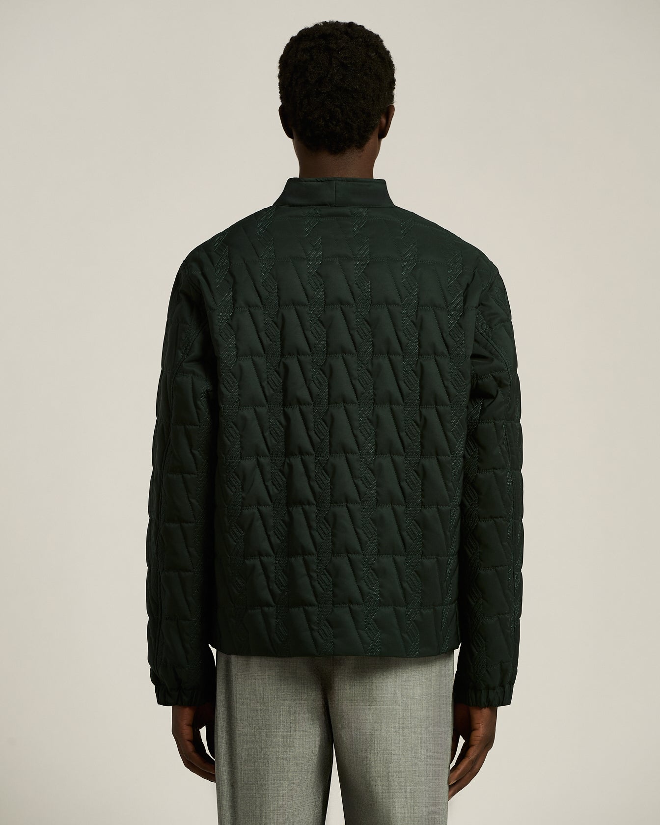 Kiton Outerwear Steppjacke Jacquard grün mit Taschen