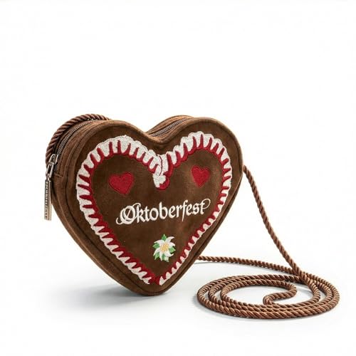 Alpenflüstern Oktoberfest DTA108 Herztasche braun
