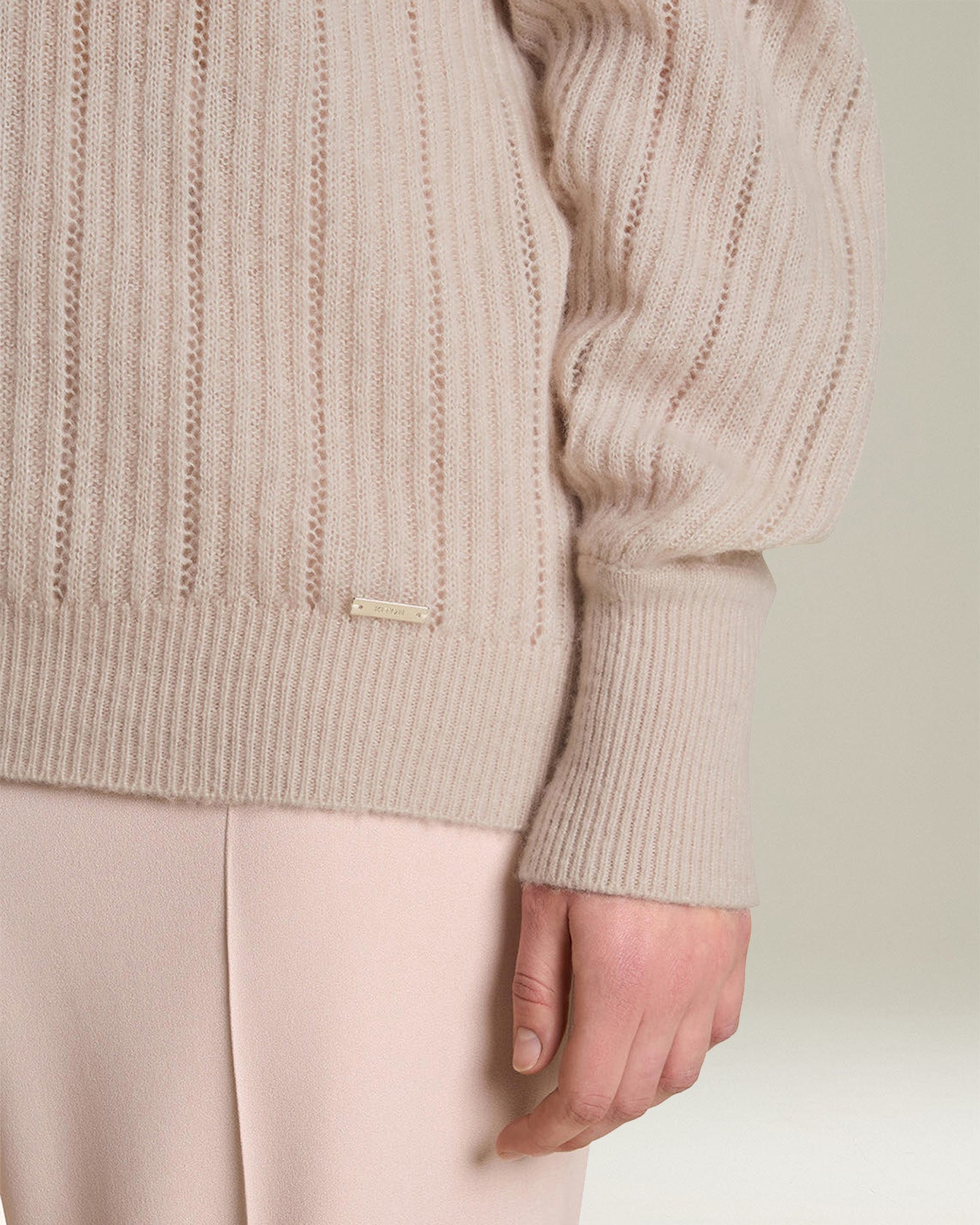 Kiton Pullover Kaschmir Seide Rundhals Lochstrick