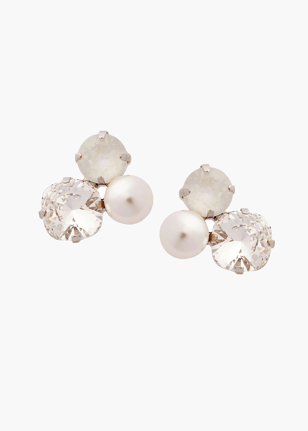 Elizabeth Bower Asher Cluster Ohrstecker Rhodium Perle Kristall