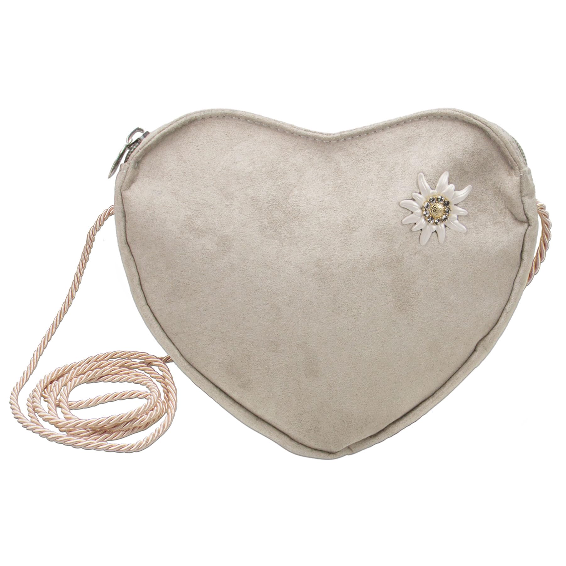 Alpenflüstern Daheim DTA103 Herztasche Taipe-grau Edelweiß