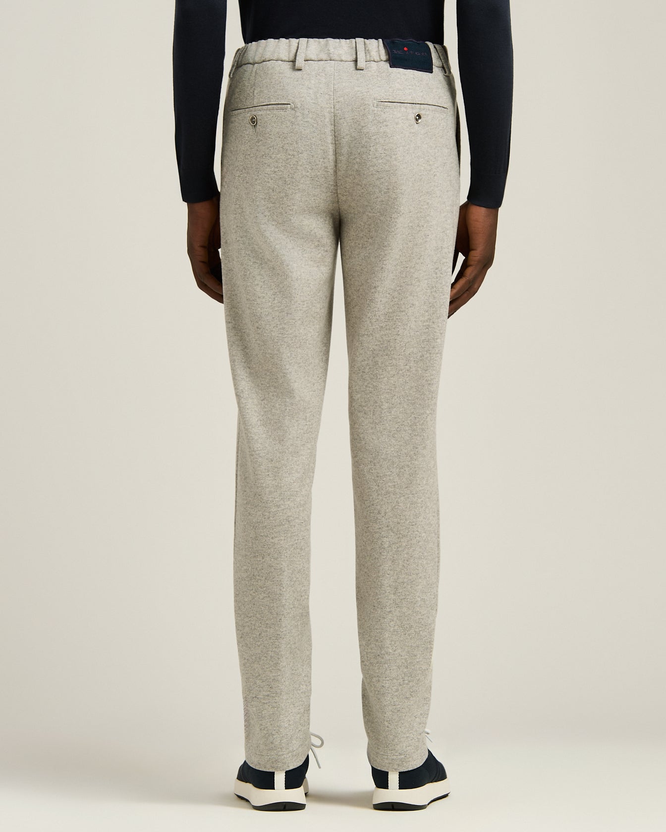 Kiton Virgin Wool Cashmere Hose grau melange Wolle Kaschmir