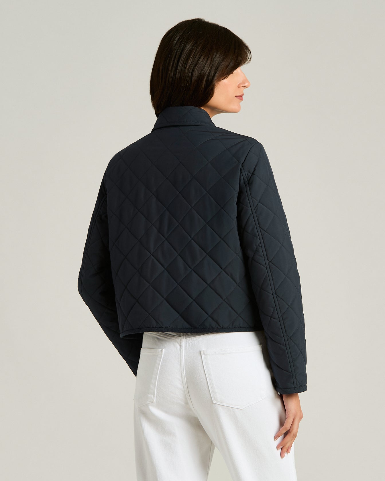 Kiton Quilted Blue Daunenjacke gesteppt Kalbsleder blau