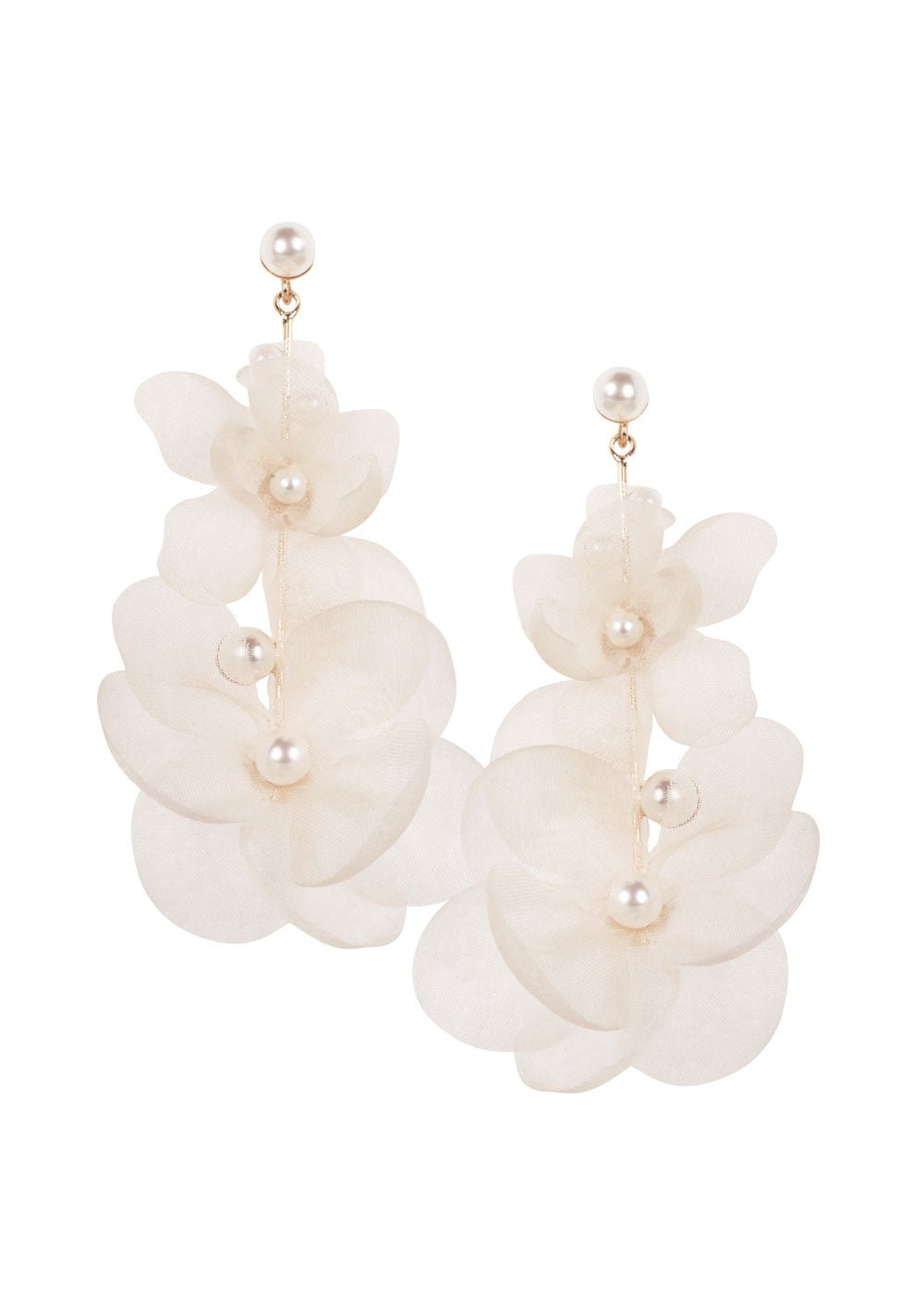 Elizabeth Bower Flutter Floral Braut Tropfenohrringe Gold