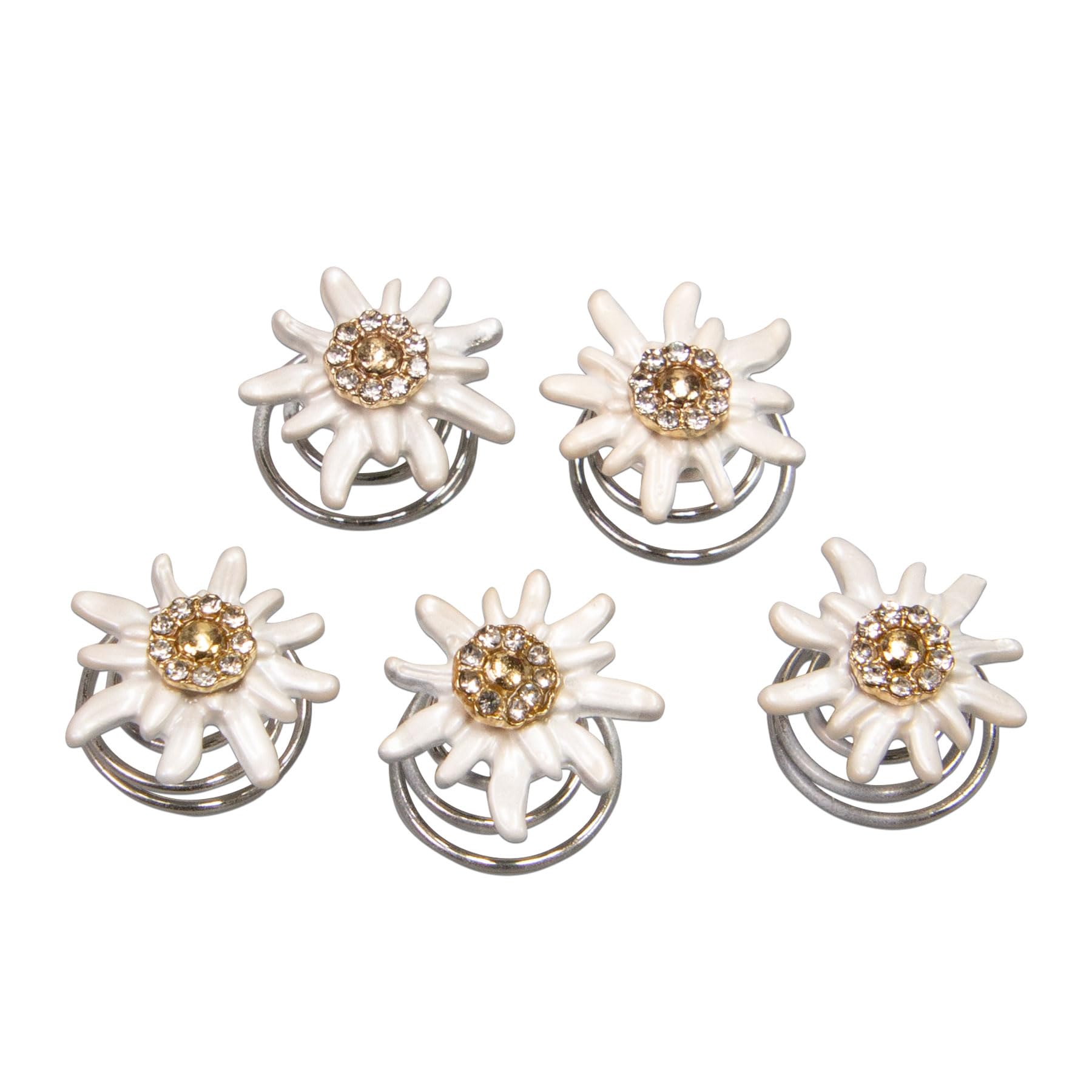 Alpenflüstern DAHEIM Greta Haar-Curlies Haarschmuck creme-weiß 5er Set