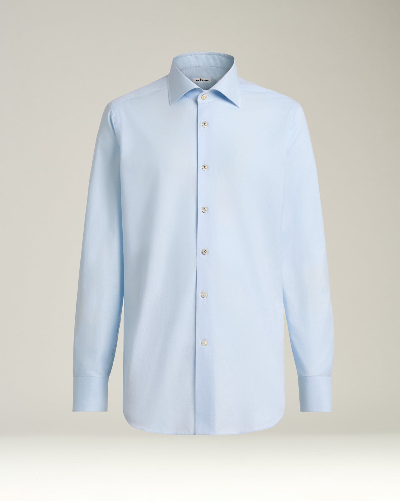 Kiton Sky Blue Cotton Hemd hellblau Button-Down