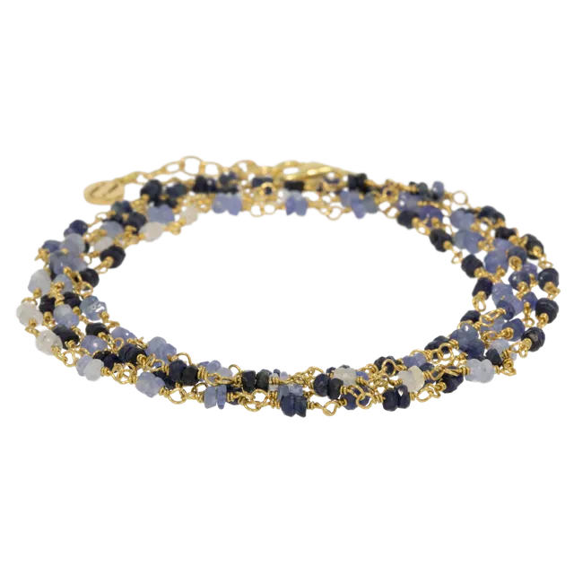 Juvelan Sapphire Blue Chameleon Wickelarmband Gold Saphir