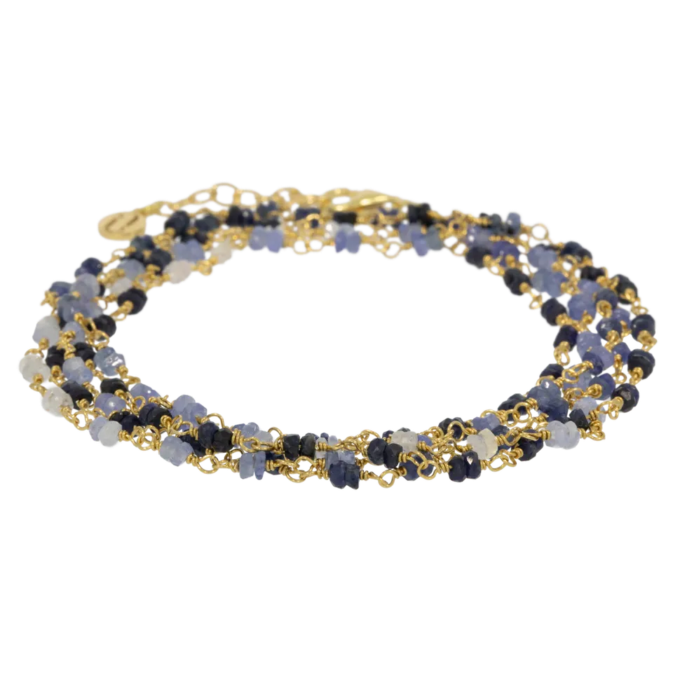Juvelan Sapphire Blue Chameleon Wickelarmband Gold Saphir