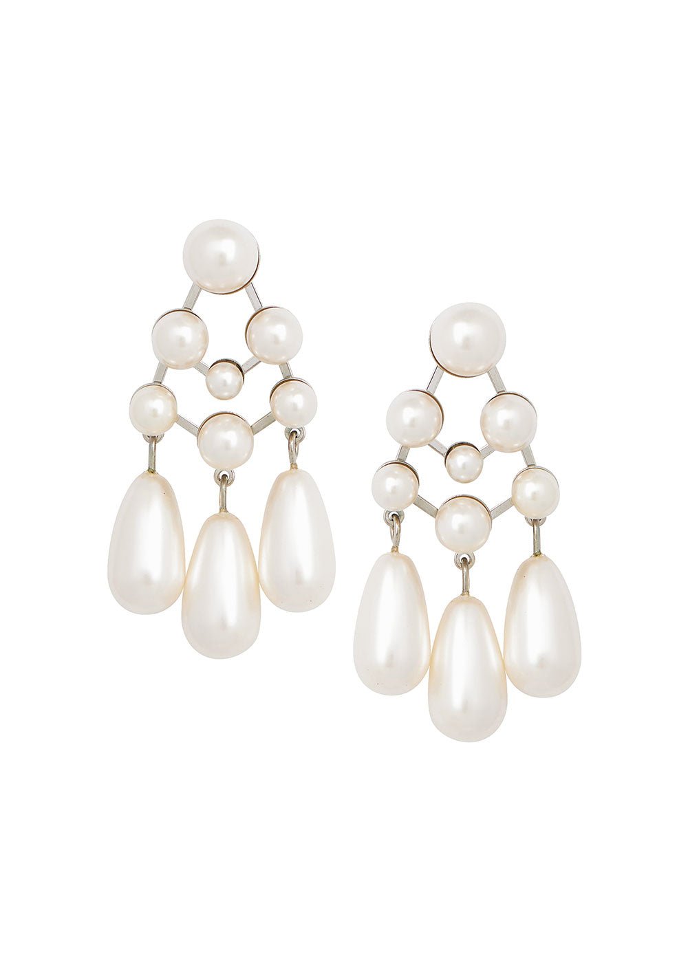 Elizabeth Bower Pearlette Bauble Perlen Ohrhänger Rhodium