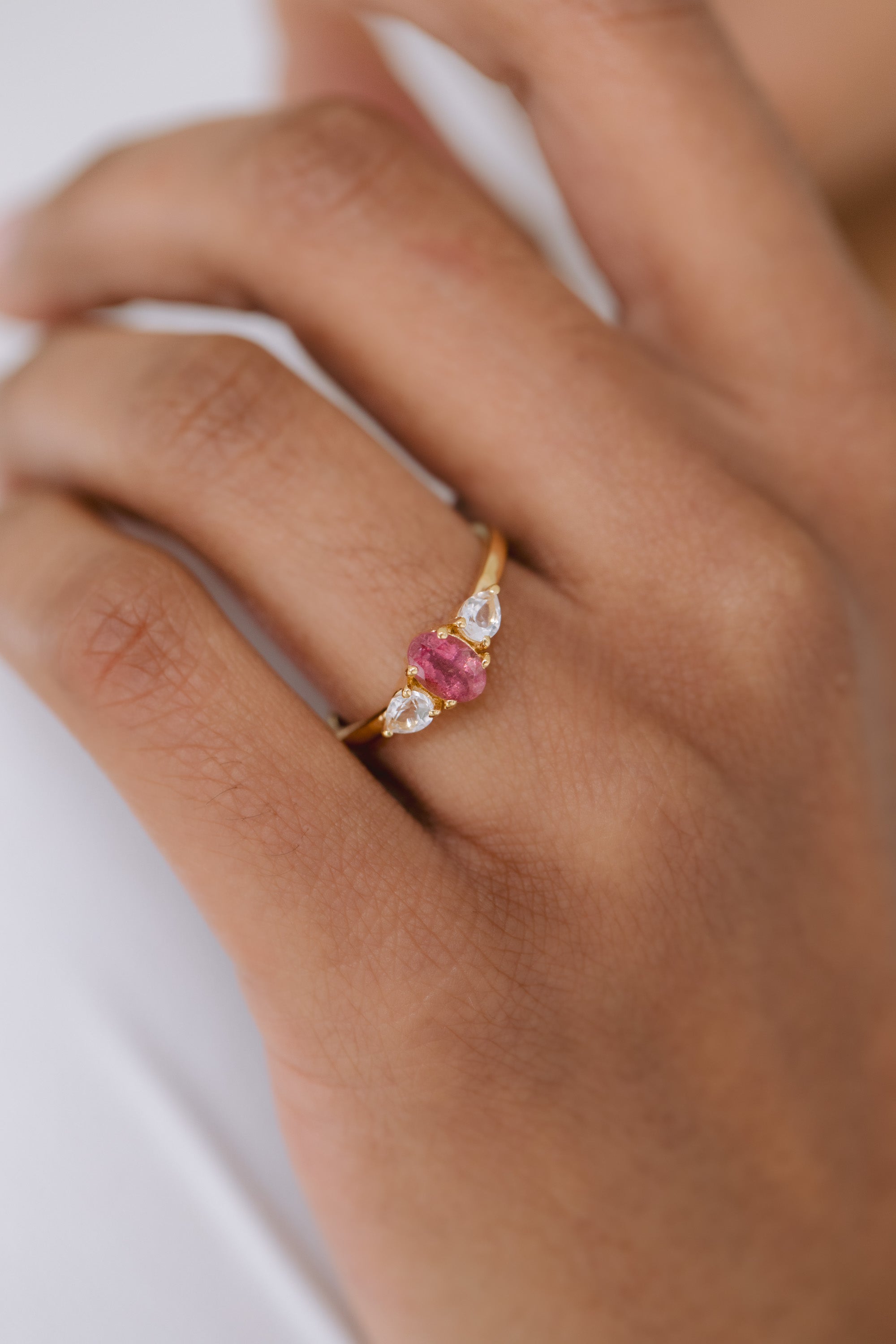 Juvelan Paris Ring Silber Pinker Turmalin Gr. 54 Topas