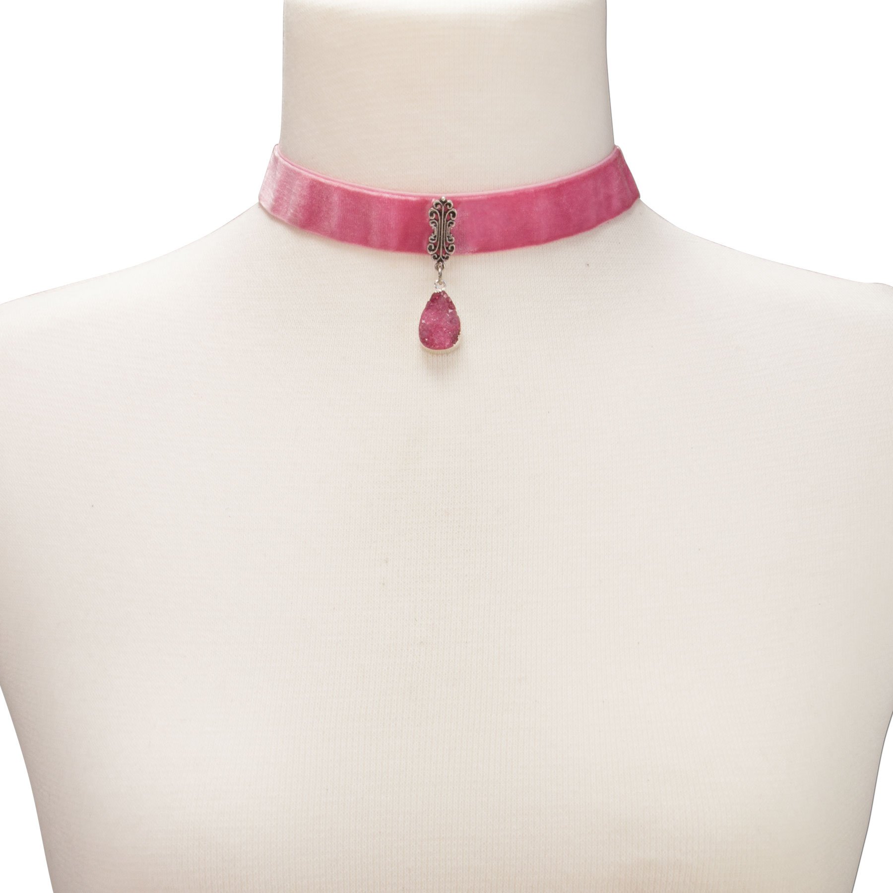 Alpenflüstern DAHEIM DHK197 Samtkropfband rosé-rosa elastisch