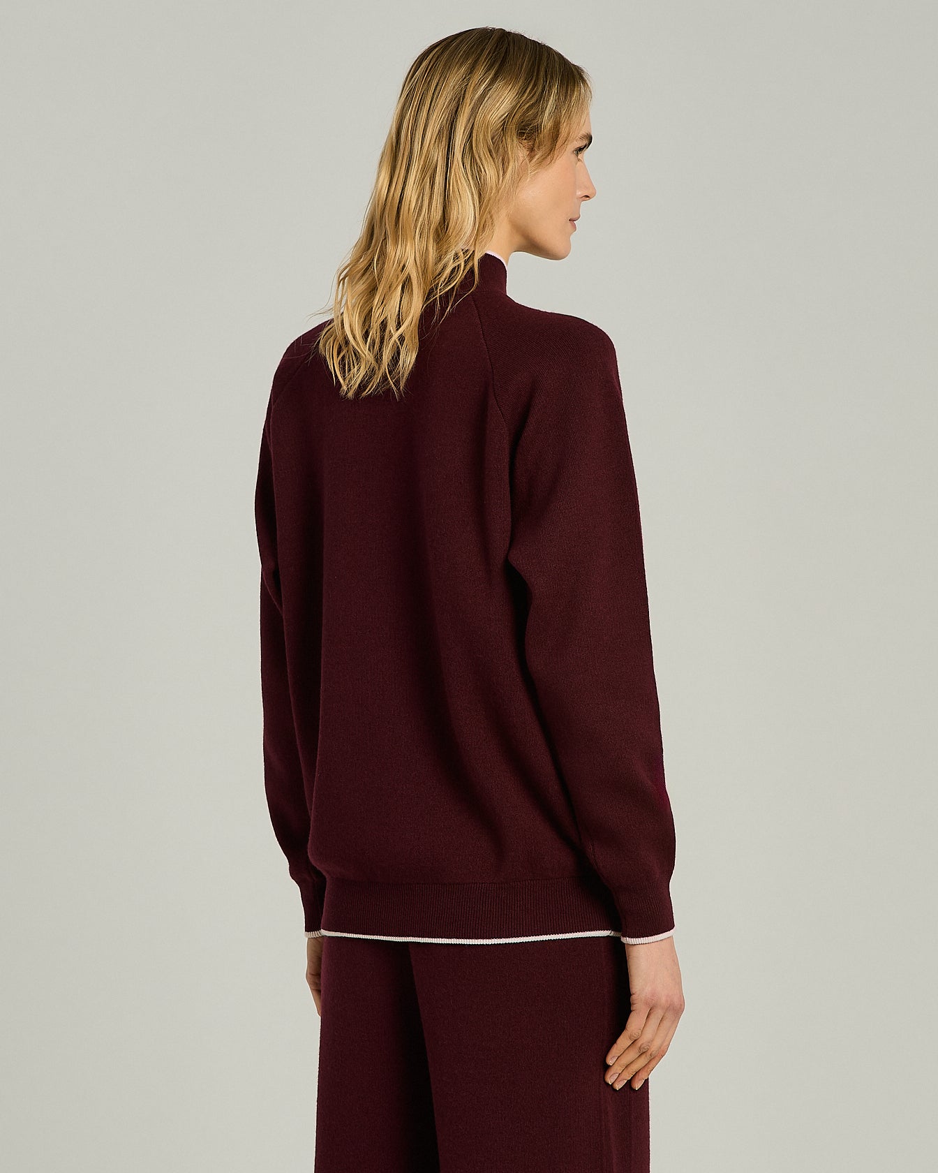 Kiton Knitwear Wool Sweatshirt Bordeaux Gr. 44 Zip