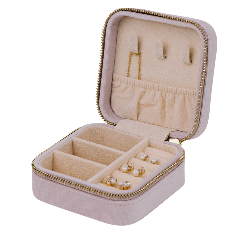 Juvelan Jewelry Case Square Large Samt Schmucketui Mondstein