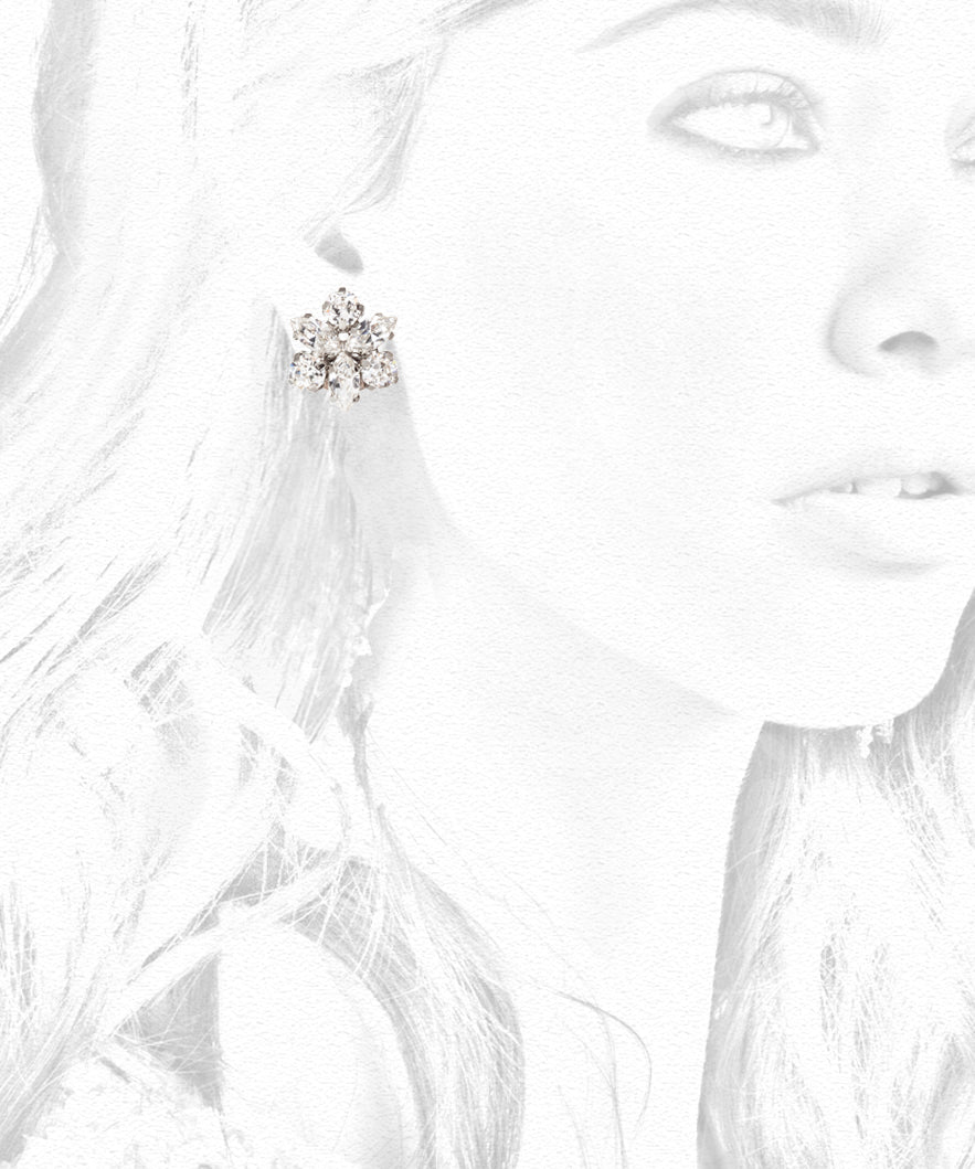 Elizabeth Bower Juliette Ohrstecker Kristall Rhodium 20mm