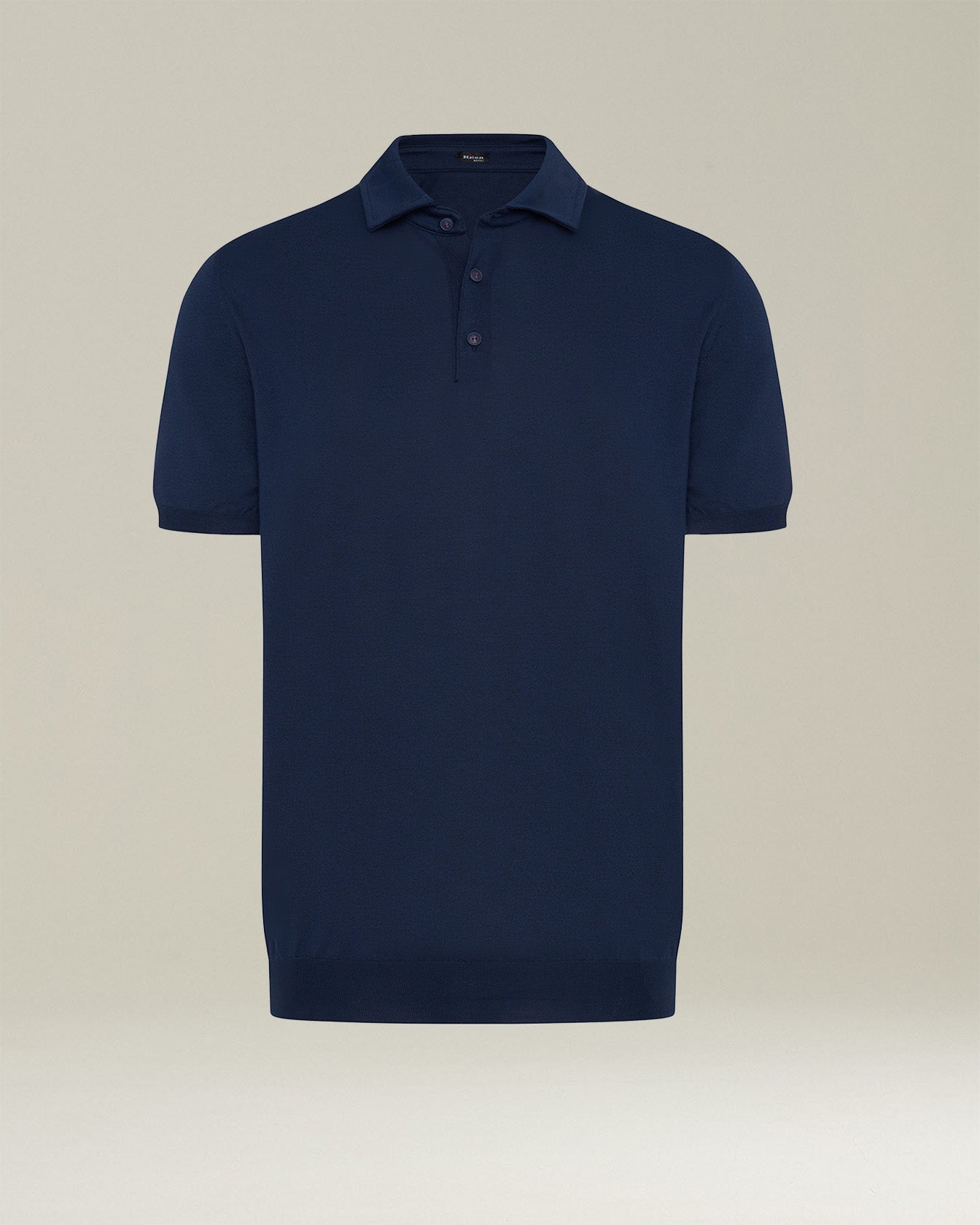 Kiton Polo Cotton Poloshirt Baumwolle Denimblau Herren