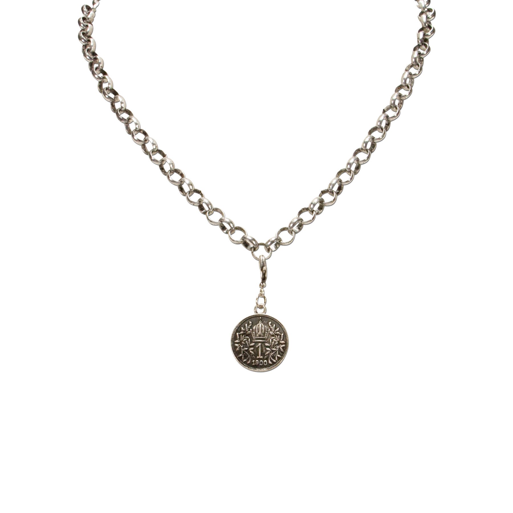 Alpenflüstern DAHEIM Münze Anhänger AAH101 antik-silber 2cm