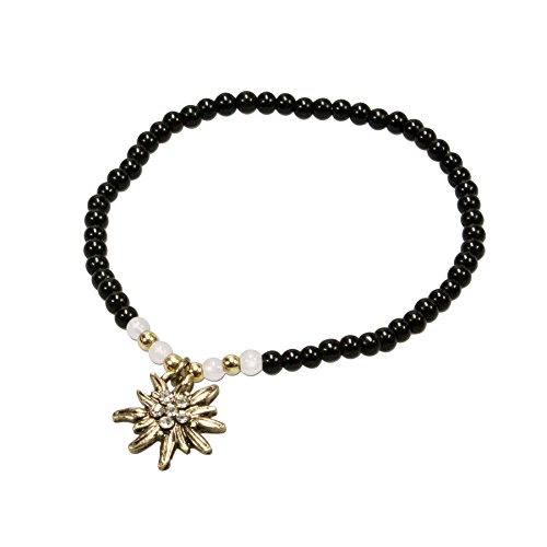 Alpenflüstern DAHEIM DAB050 Perlenarmband Damen Edelweiß Creme-weiß