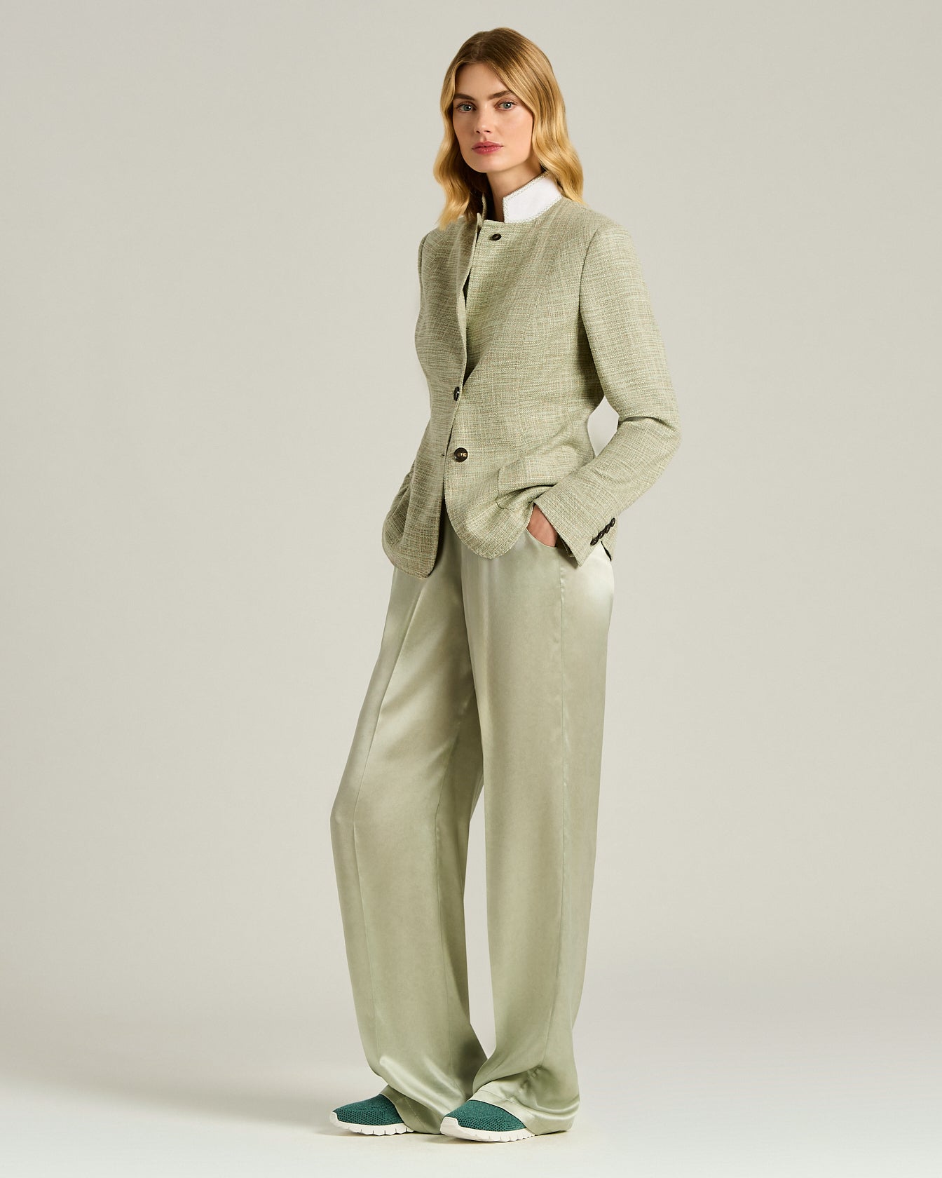 Kiton Jackets Tailored Jacket Green Blazer Sakko Wolle-Seide Gr.36-48