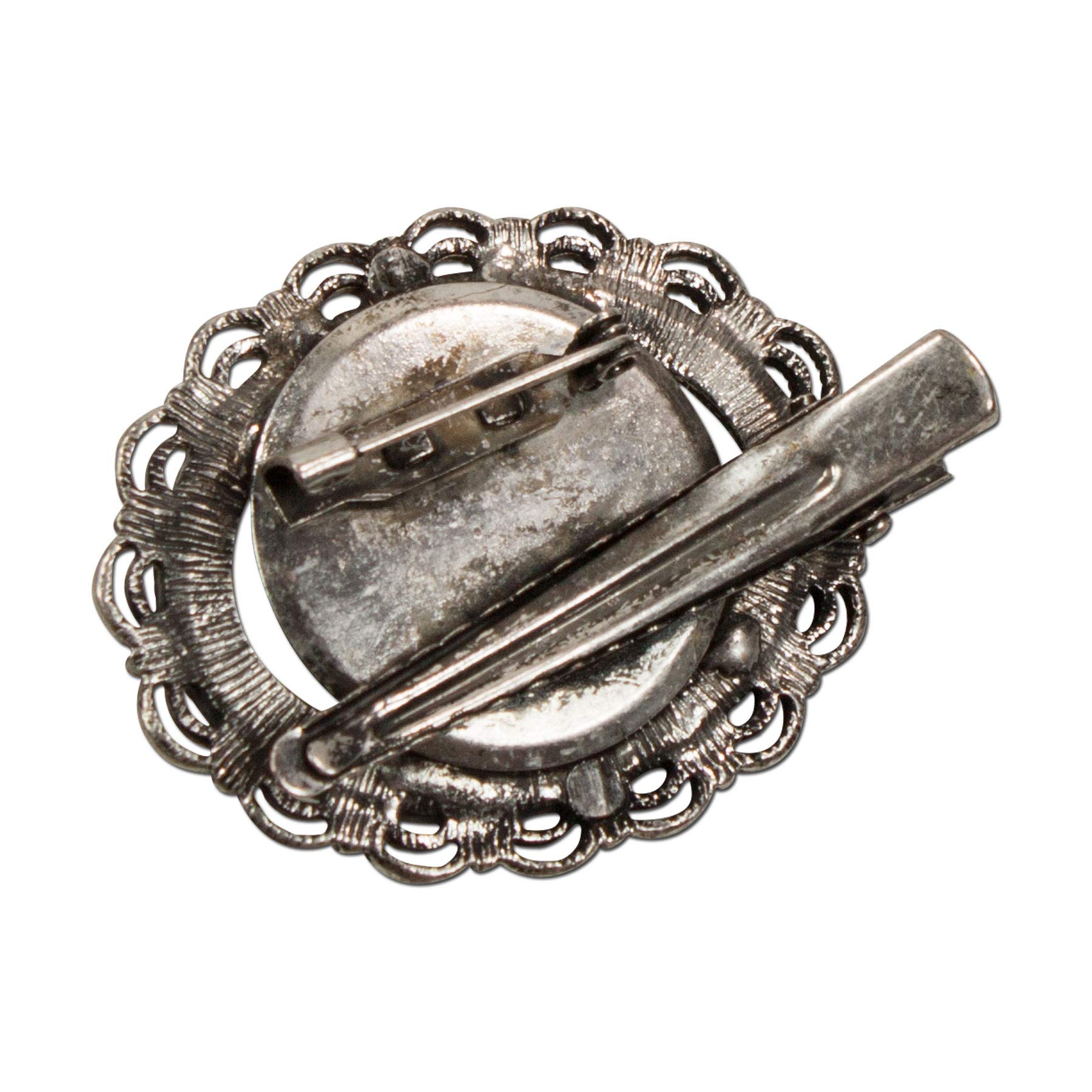 Alpenflüstern DAHEIM Blütenbrosche Schwarz 6x4,5 cm