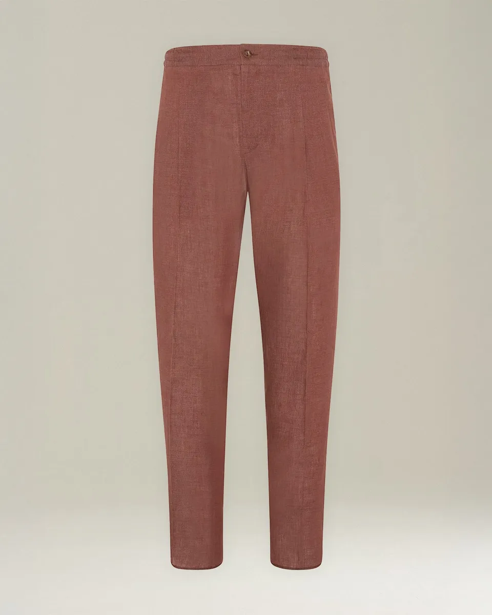 Kiton Pantalone Comfort Leinenhose Kordelzug TU