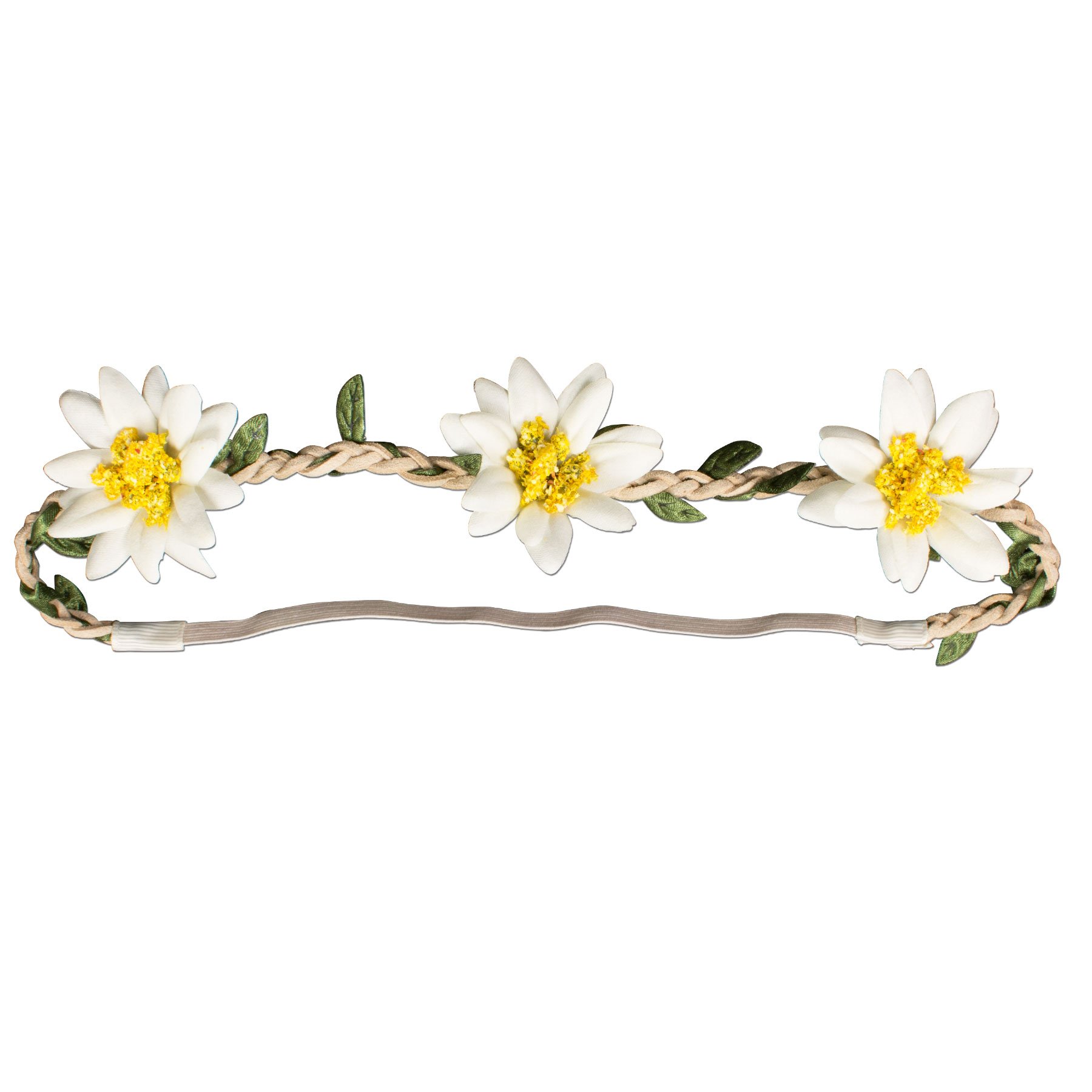 Alpenflüstern DAHEIM ADV102 Haarband creme-weiß Edelweiß-Blüten