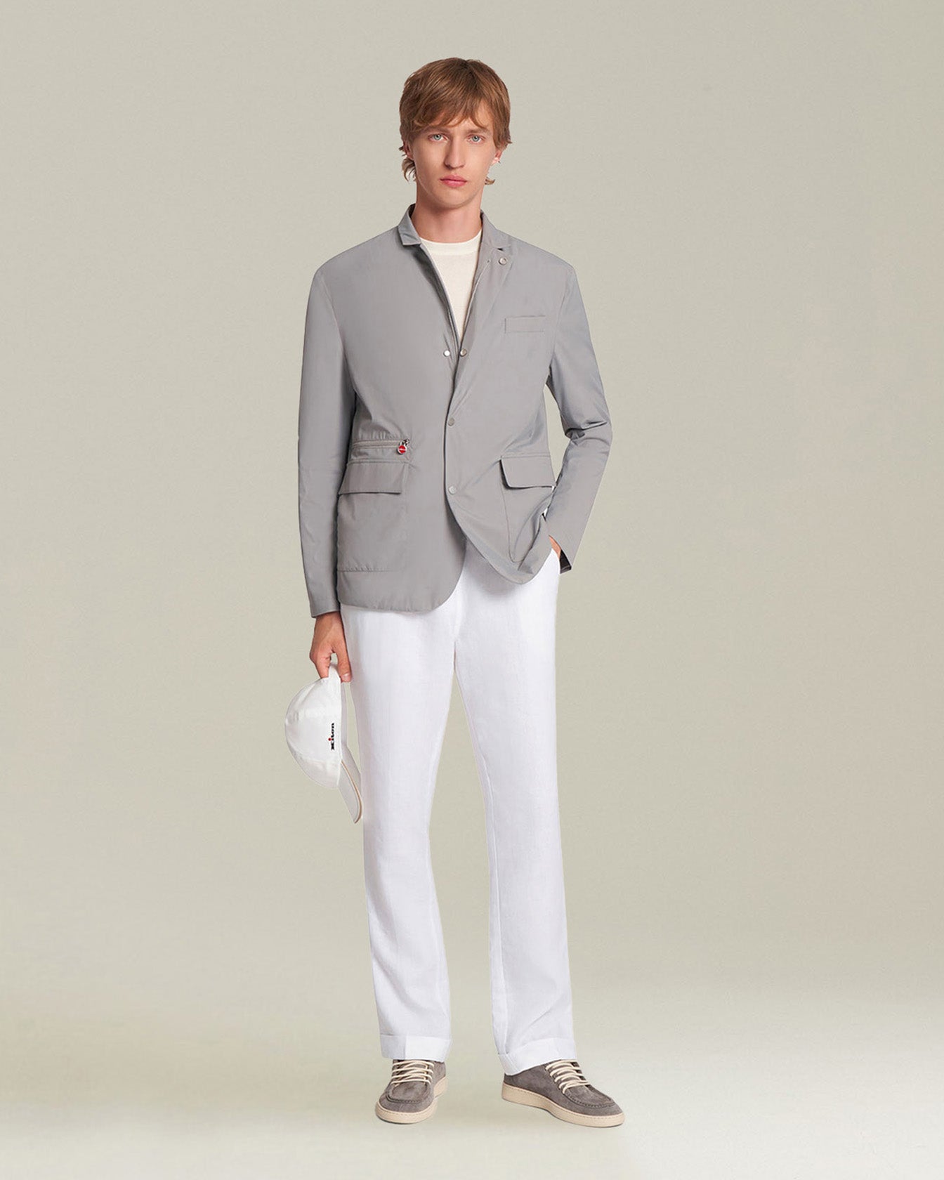 Kiton Jackets Seiden-Jacke grau TU technische Seide atmungsaktiv
