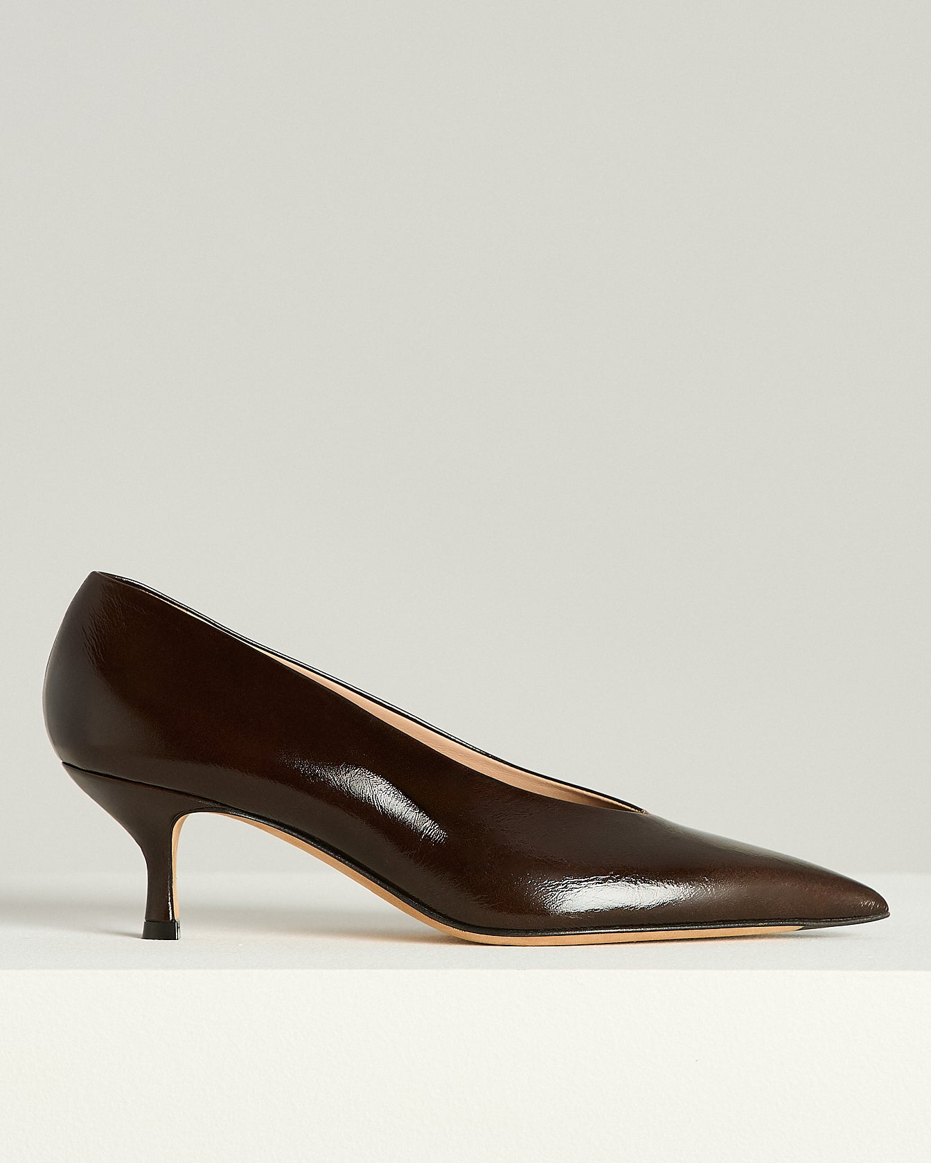 Kiton Pumps Kalbsleder Dunkelbraun Spitze Mittelabsatz