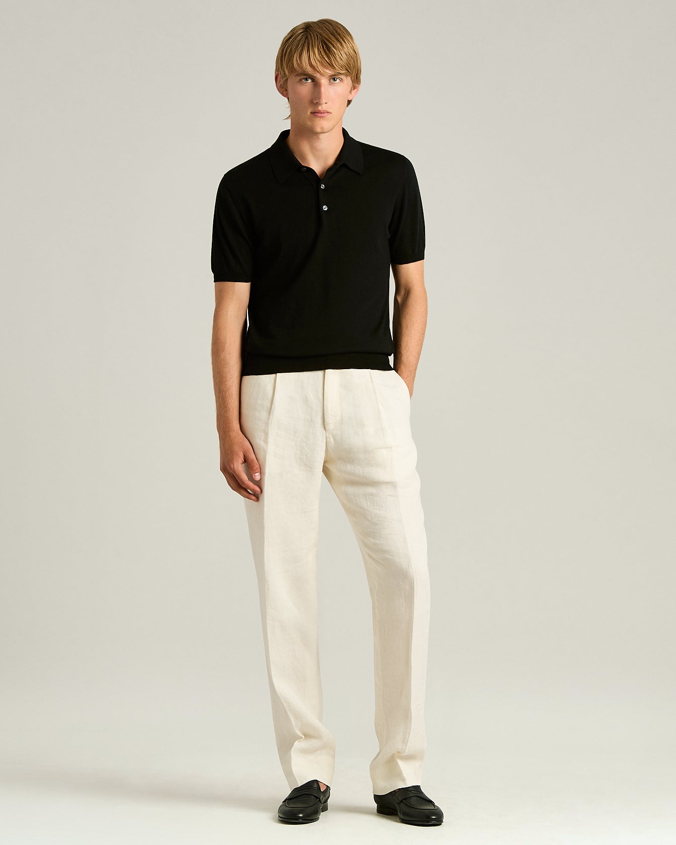 Kiton Polo T-Shirts schwarzes Poloshirt Baumwolle kurzarm
