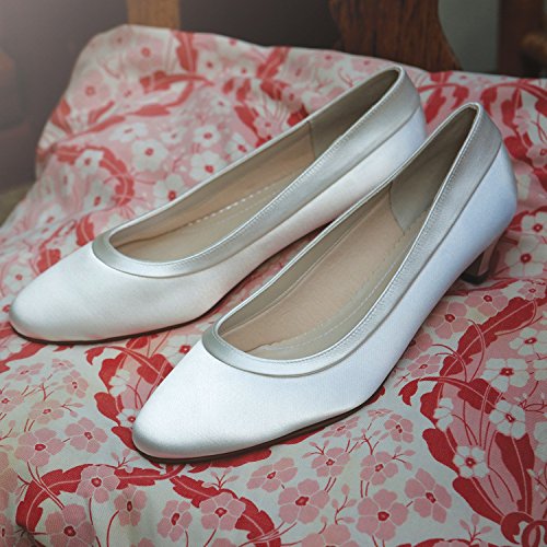 Rainbow Club Timeless Brenda Pumps Ivory Satin Blockabsatz