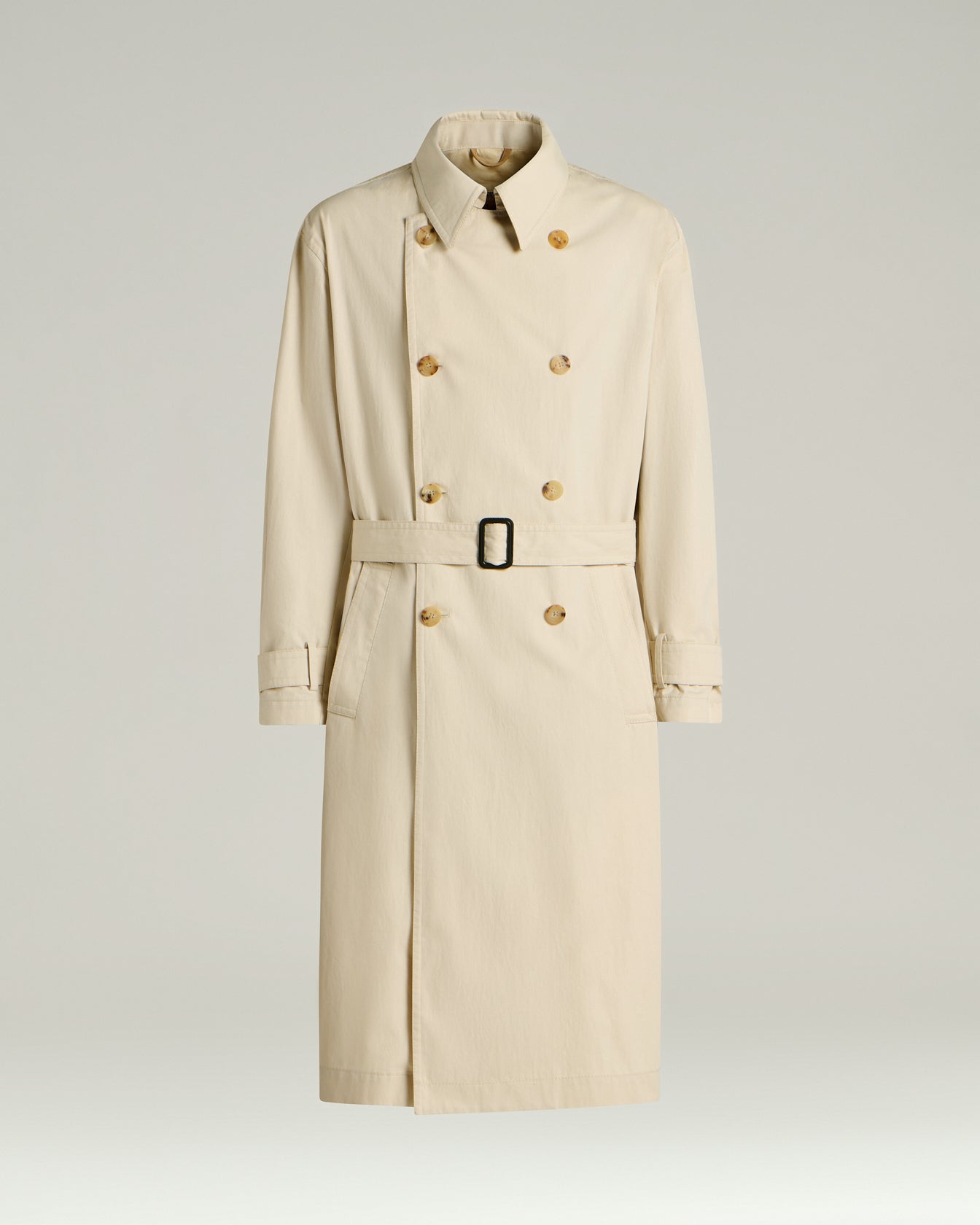 Kiton Trenchcoat Mantel Beige Größe 50