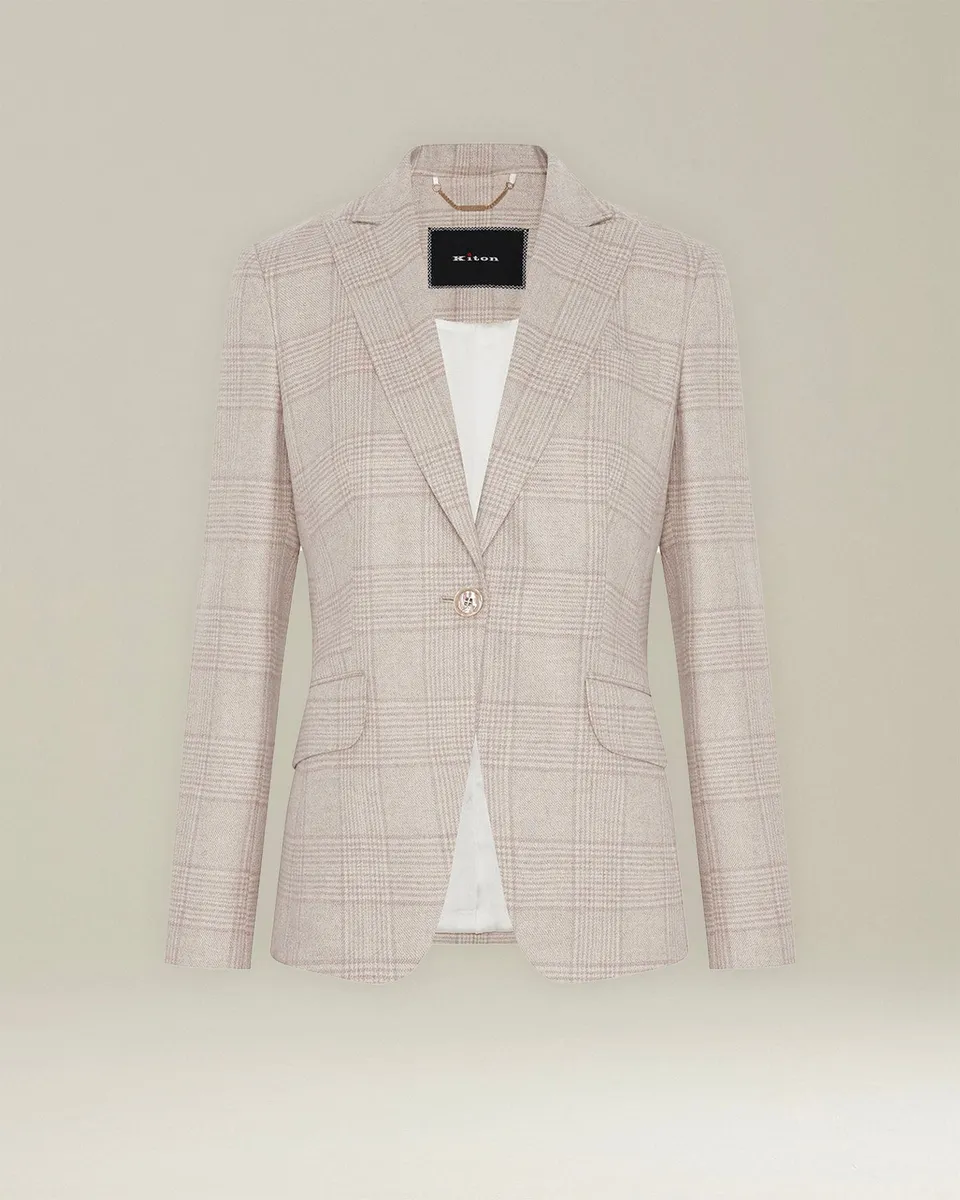 Kiton Jackets Glen Plaid Blazer Wolle-Kaschmir Gr. 44