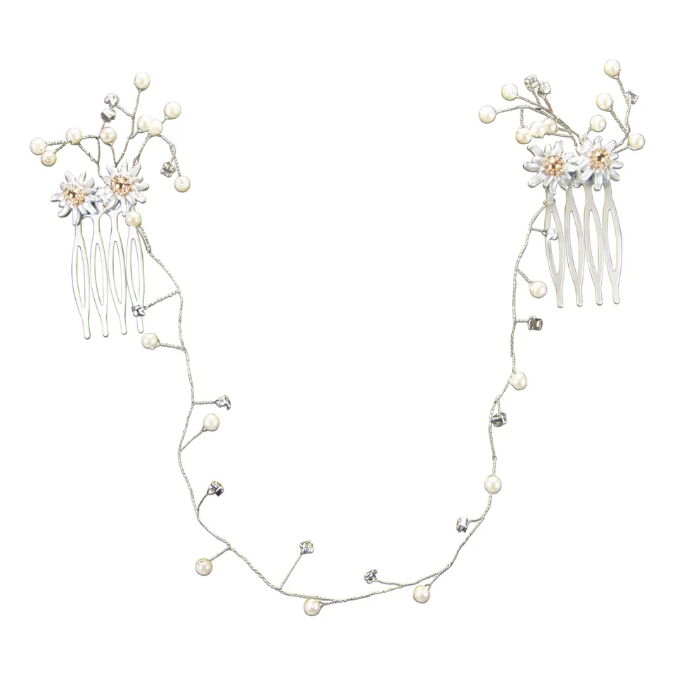 Alpenflüstern DAHEIM Greta ADV134 Haarkamm Edelweiss creme-weiß