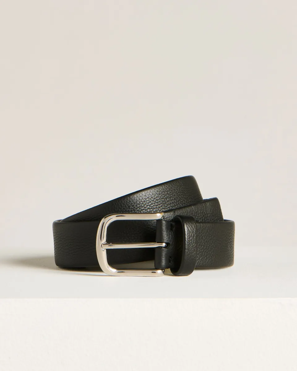 Kiton Calfskin Belt Gürtel schwarz Kalbsleder