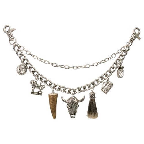 Alpenflüstern DAHEIM Charivari Stierkopf Kette antik-silber 33cm