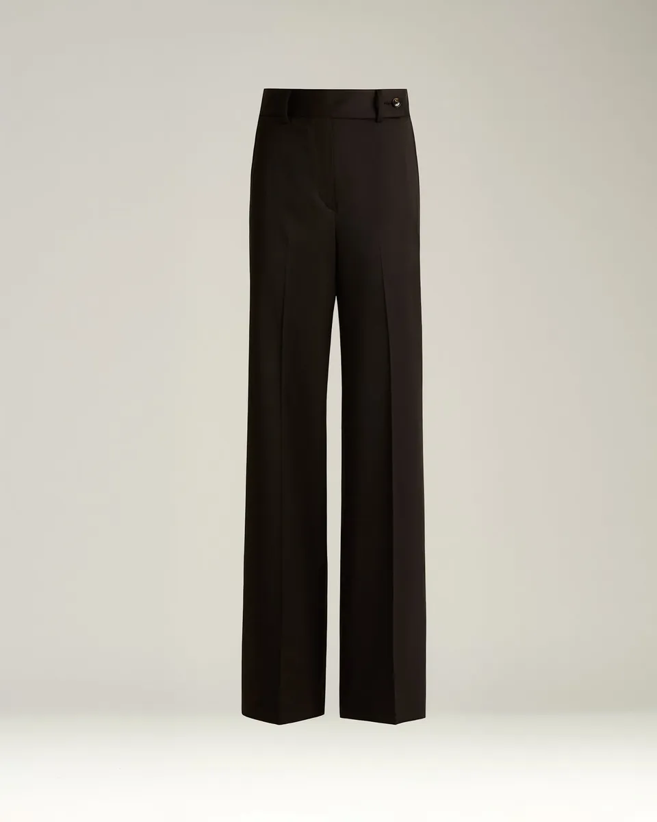 Kiton Palazzo Hose Dunkelbraun Größe 40
