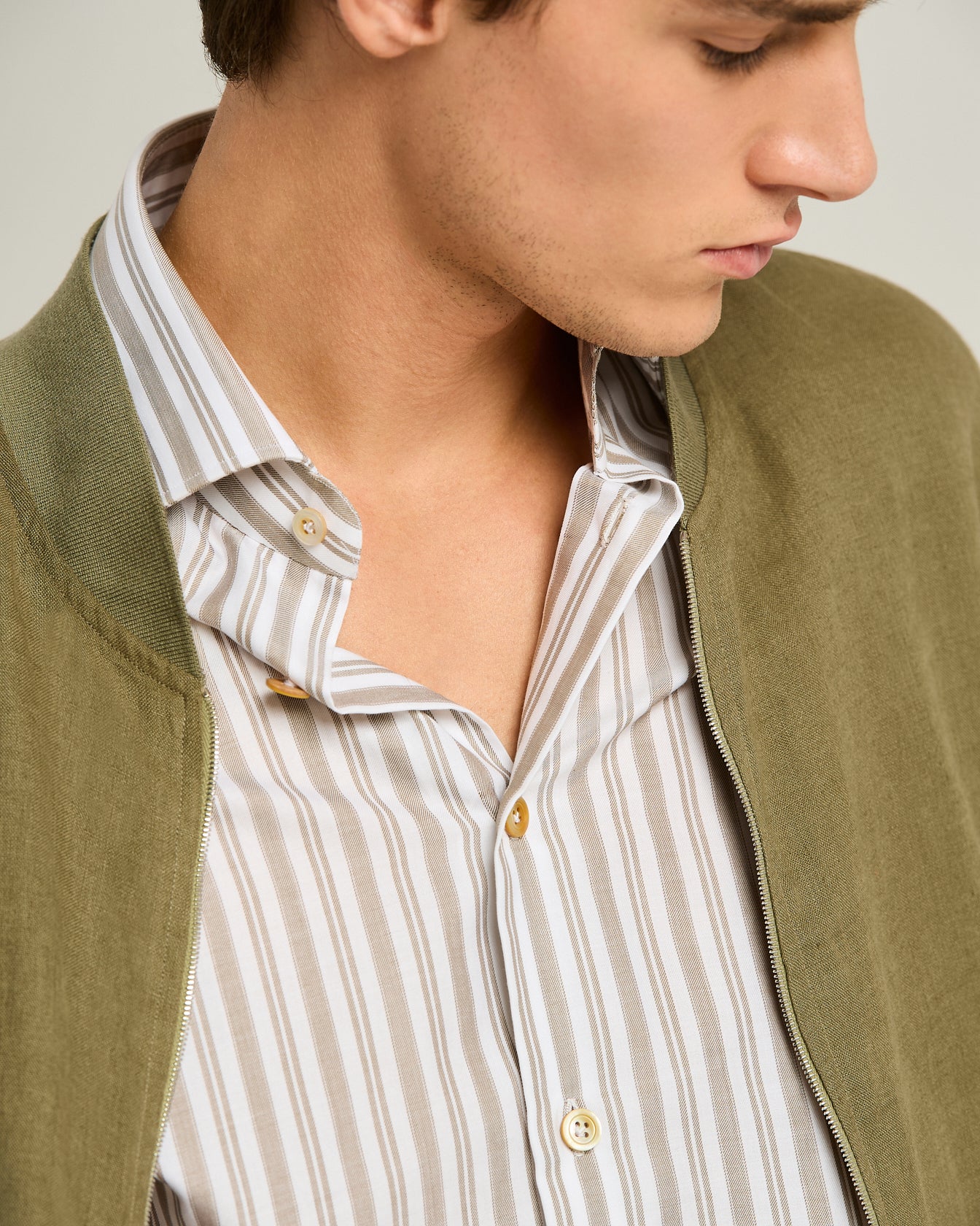 Kiton Shirts Striped Cotton Hemd braun gestreift Baumwolle
