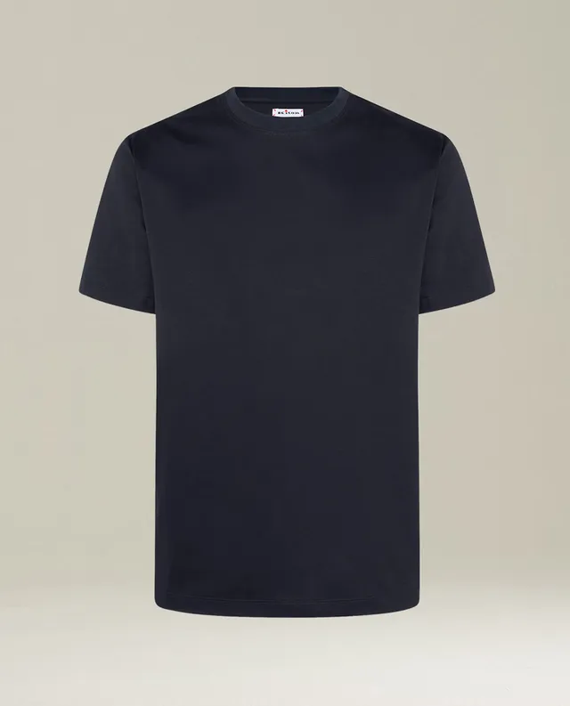 Kiton Navy Milano Cotton T-Shirt Blau L