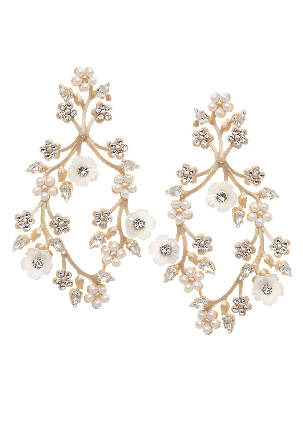 Elizabeth Bower Sakura Blossom Ohrringe Rhodium Perlmutt