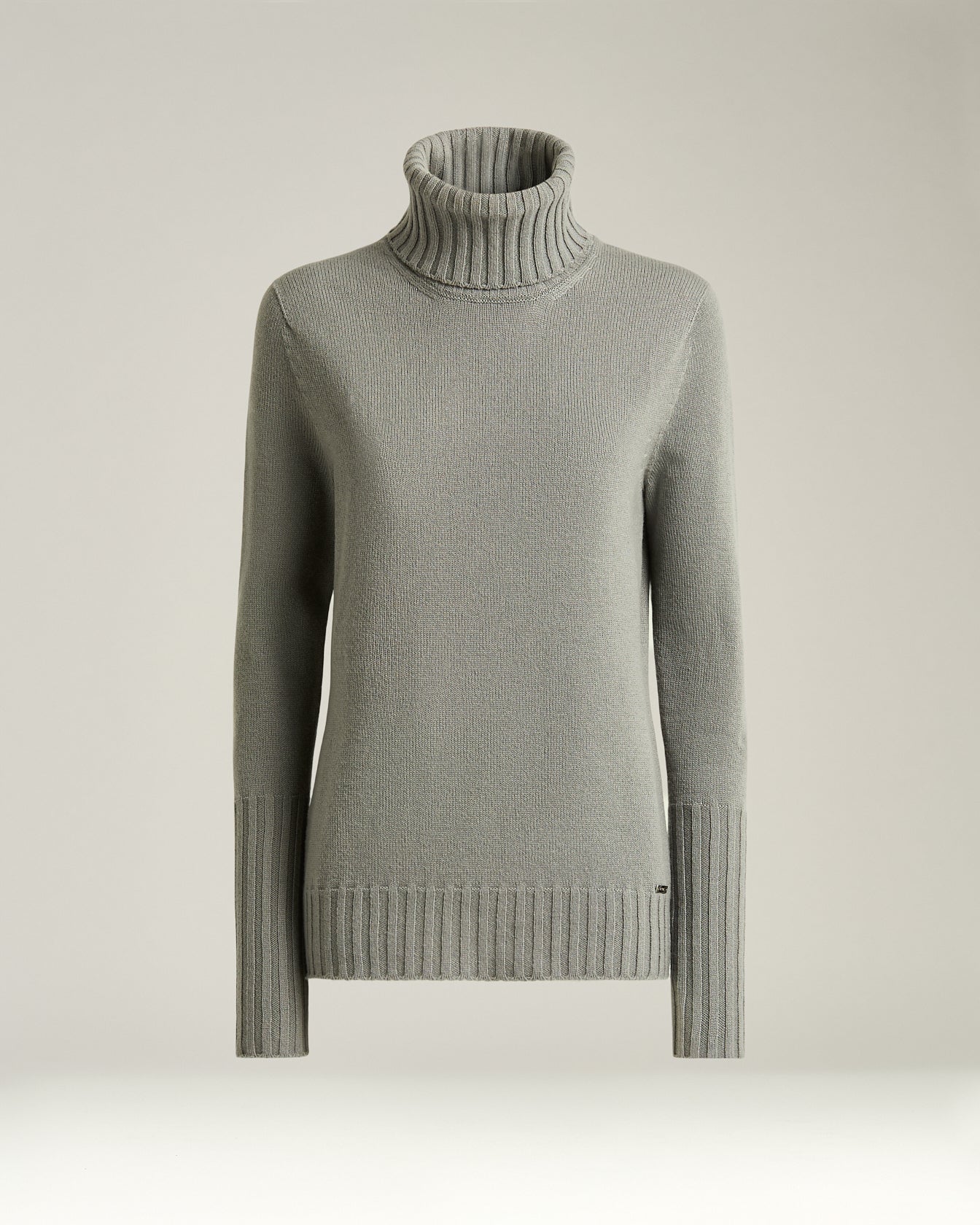 Kiton Knitwear LIGHT GRAY CASHMERE TURTLENECK Pullover