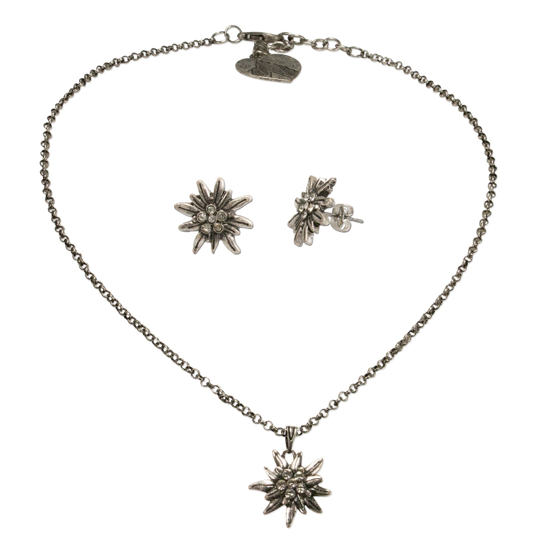 Alpenflüstern DAHEIM SET031 Trachtenschmuck-Set antik-silber